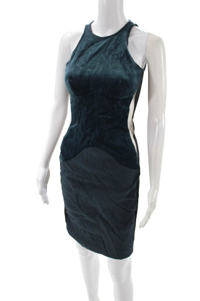 Stella McCartney Womens Bodycon Sheath Dress Dark Blue Sleeveless Size 38