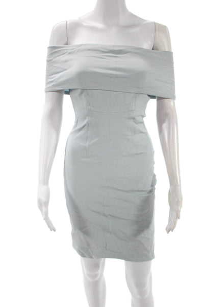 Yigal Azrouel Women Bodycon Sheath Dress Light Blue Zip Knee Length Size 0