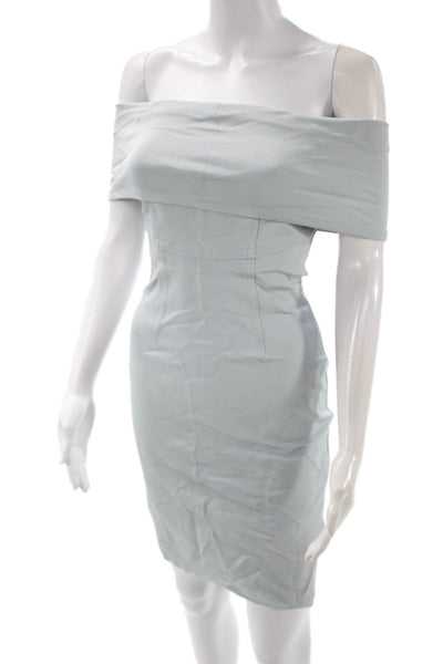 Yigal Azrouel Women Bodycon Sheath Dress Light Blue Zip Knee Length Size 0