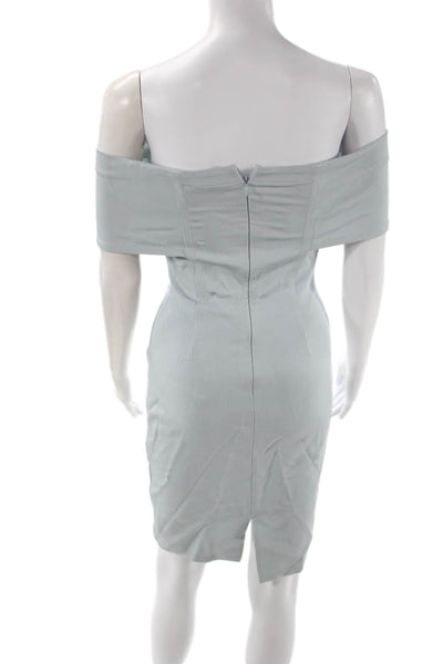 Yigal Azrouel Women Bodycon Sheath Dress Light Blue Zip Knee Length Size 0