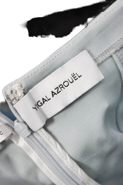 Yigal Azrouel Women Bodycon Sheath Dress Light Blue Zip Knee Length Size 0