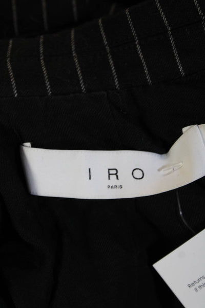 IRO Unisex Black Striped Wool Blend Blazer Collared Long Sleeve Size 38