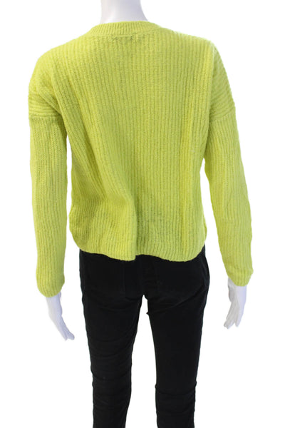 Madewell Unisex Green Pullover Sweater Crew Neck Zip Long Sleeve Size S