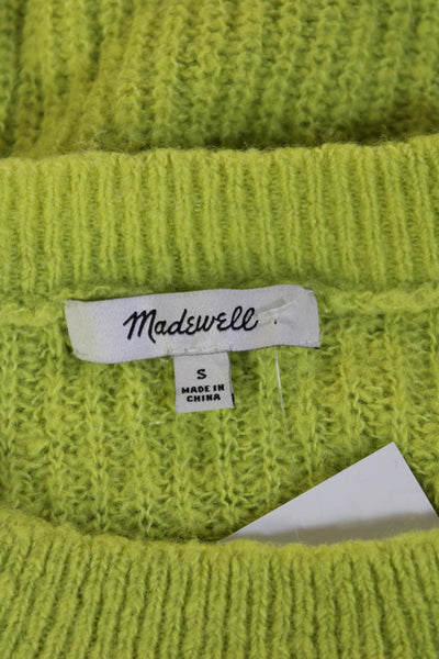 Madewell Unisex Green Pullover Sweater Crew Neck Zip Long Sleeve Size S
