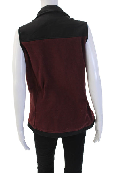 Reebok Womens High Neck Zip Front Sleeveless Black Sports Vest Polyester Size S