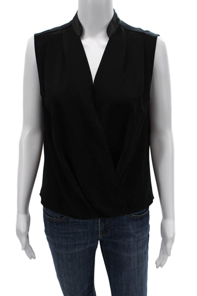 Rag & Bone Womens Black V Neck Sleeveless Silk Spandex Blouse Designer Size XS