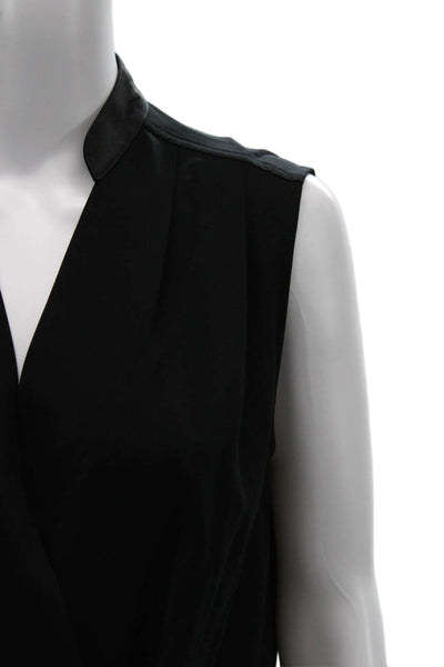 Rag & Bone Womens Black V Neck Sleeveless Silk Spandex Blouse Designer Size XS