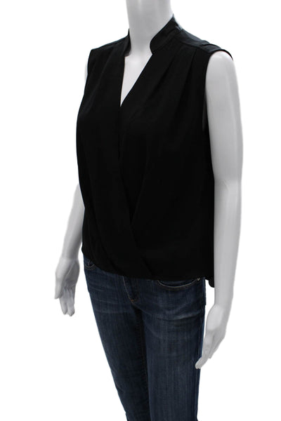 Rag & Bone Womens Black V Neck Sleeveless Silk Spandex Blouse Designer Size XS