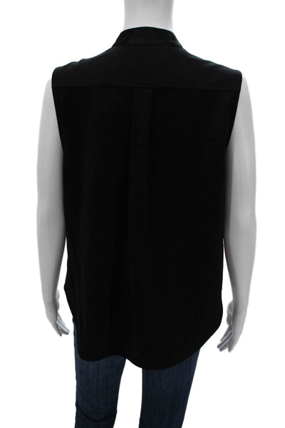 Rag & Bone Womens Black V Neck Sleeveless Silk Spandex Blouse Designer Size XS