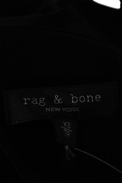 Rag & Bone Womens Black V Neck Sleeveless Silk Spandex Blouse Designer Size XS