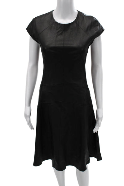 Narciso Rodriguez Women A-Line Silk Black Knee Length Dress Size 40