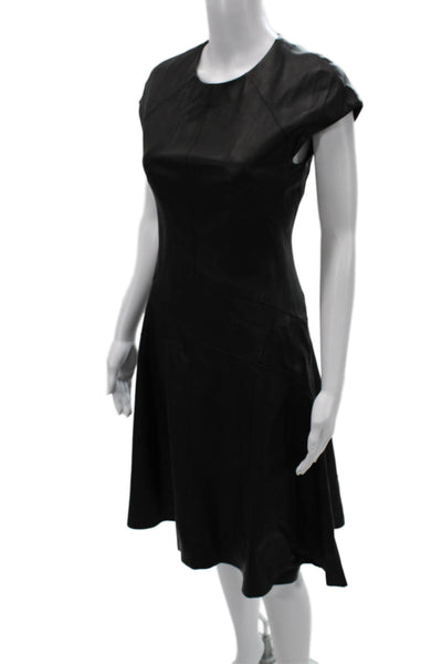 Narciso Rodriguez Women A-Line Silk Black Knee Length Dress Size 40