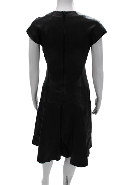 Narciso Rodriguez Women A-Line Silk Black Knee Length Dress Size 40