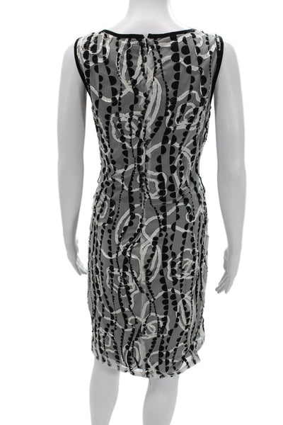 Frank Lyman Women Sheath Tank Dress Black Floral Sleeveless Mid Calf Size 8
