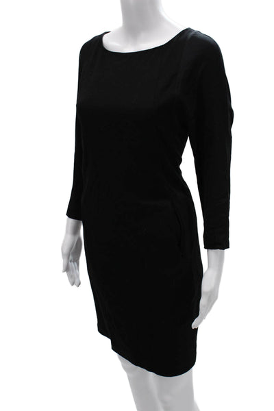 Elie Tahari Womens Sheath Dress Black 3/4 Sleeve Petite Size S