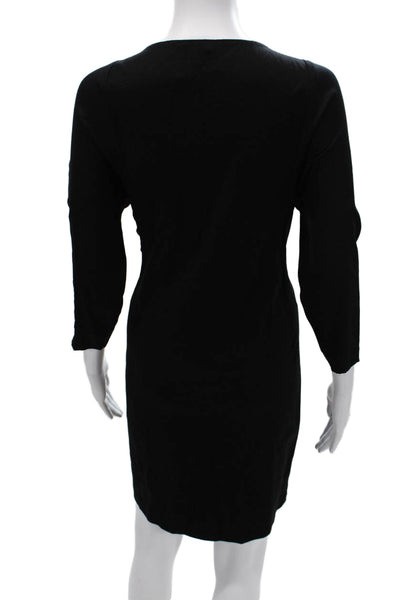 Elie Tahari Womens Sheath Dress Black 3/4 Sleeve Petite Size S