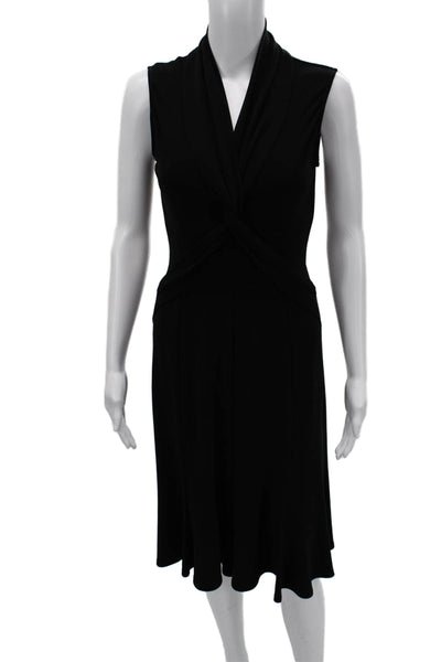 Joseph Ribkoff Womens Fit & Flare Tank Dress Black V-Neck Sleeveless Size 6