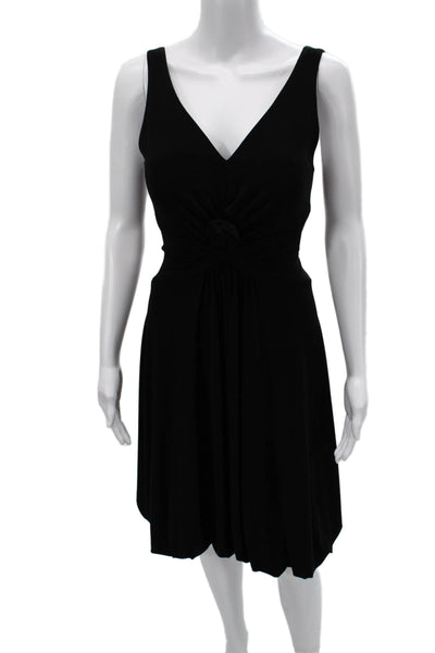 Joseph Ribkoff Women Black V-Neck Tank Dress Sleeveless Zip Knee Length Size 10
