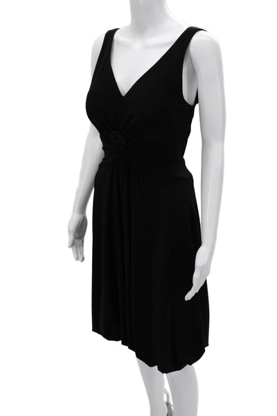 Joseph Ribkoff Women Black V-Neck Tank Dress Sleeveless Zip Knee Length Size 10