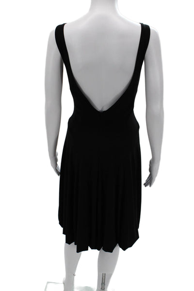 Joseph Ribkoff Women Black V-Neck Tank Dress Sleeveless Zip Knee Length Size 10