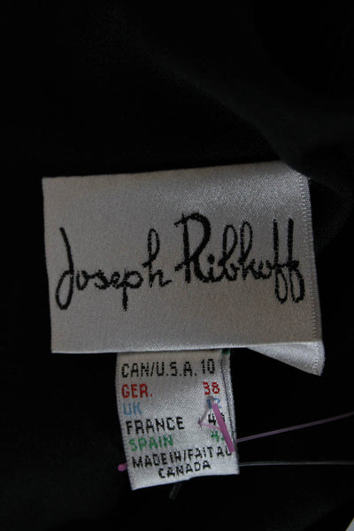 Joseph Ribkoff Women Black V-Neck Tank Dress Sleeveless Zip Knee Length Size 10