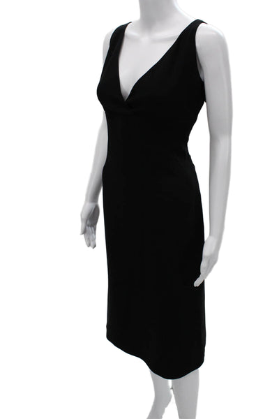 Banana Republic Women Black Sheath Dress V-Neck Sleeveless Knee-Length Size 6
