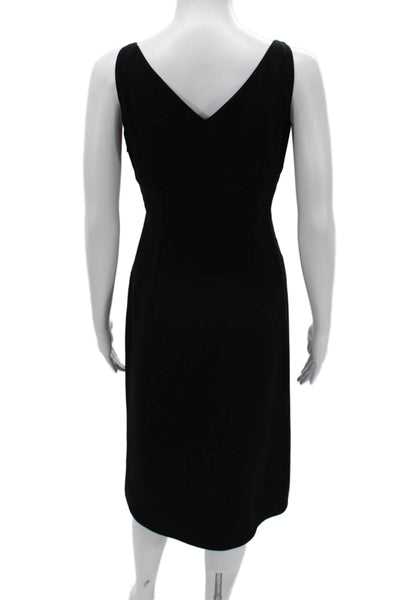 Banana Republic Women Black Sheath Dress V-Neck Sleeveless Knee-Length Size 6