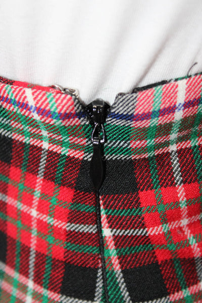 Vineyard Vines Women Plaid Pencil Mini Skirt Black Wool Blend Size 6