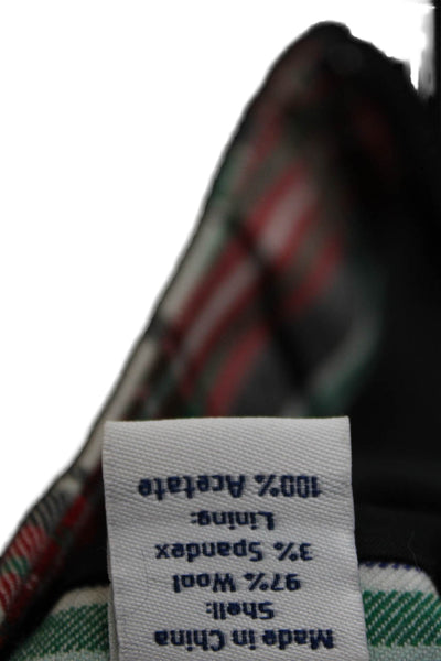 Vineyard Vines Women Plaid Pencil Mini Skirt Black Wool Blend Size 6
