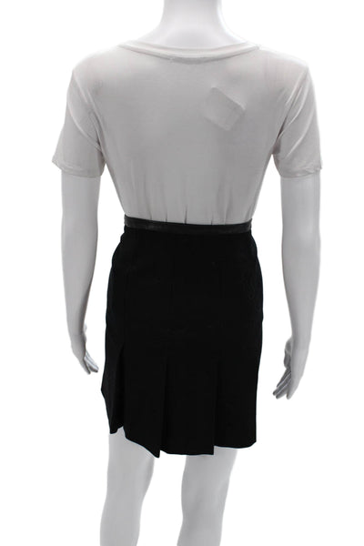 BE Women A-Line Wrap Skirt Black Wool Blend Short Size M