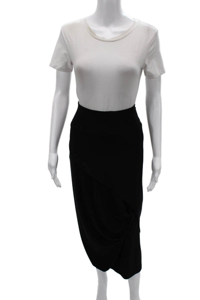 Simpli Womens Tulip Midi Skirt Black 94% Polyester 6% Spandex Size 8