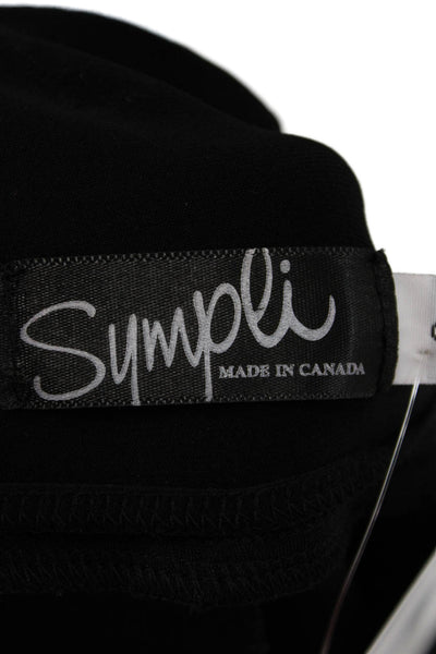 Simpli Womens Tulip Midi Skirt Black 94% Polyester 6% Spandex Size 8