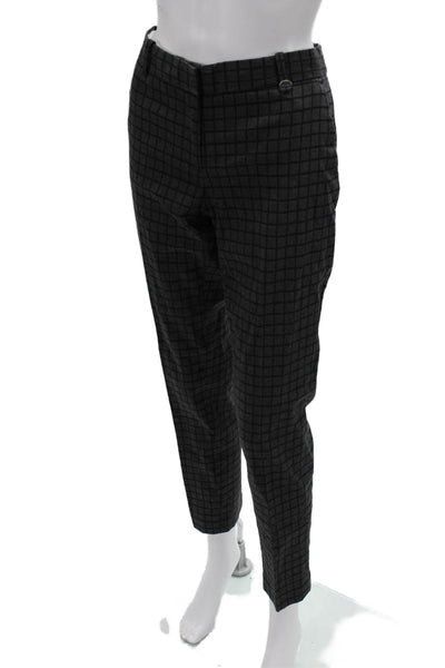 Brooks Brothers Womens Ankle Dress Pants Dark Gray Check Size 4
