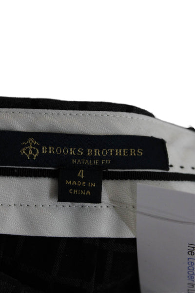 Brooks Brothers Womens Ankle Dress Pants Dark Gray Check Size 4