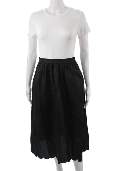 Wayf Womens A-Line Midi Skirt Black Size XS