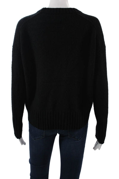 Allsaints Unisex Pullover Black Crew Neck Long Sleeve 70% Cashmere Size XS