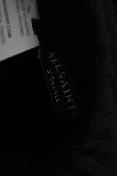 Allsaints Unisex Pullover Black Crew Neck Long Sleeve 70% Cashmere Size XS