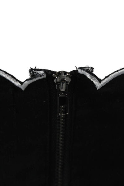 Wayf Womens Cropped Camisole Black Cotton Spandex Zip Size XS