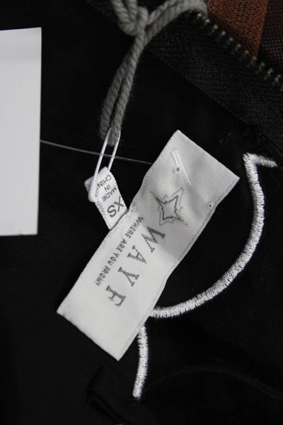 Wayf Womens Cropped Camisole Black Cotton Spandex Zip Size XS
