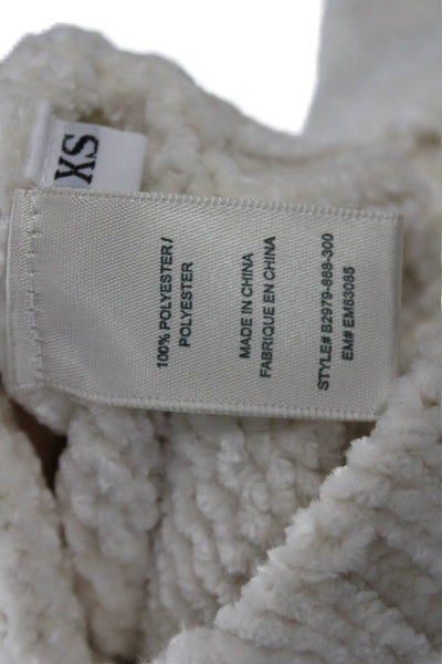 Bella Dahl Unisex Pullover Sweater White Crewneck Long Sleeve Polyester Size XS
