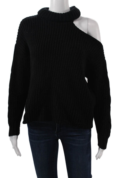 525 Unisex Black Turtleneck Pullover Sweater Grunge Long Sleeve Size S