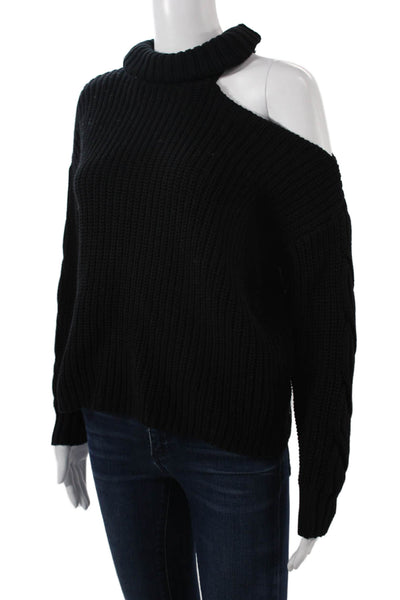 525 Unisex Black Turtleneck Pullover Sweater Grunge Long Sleeve Size S