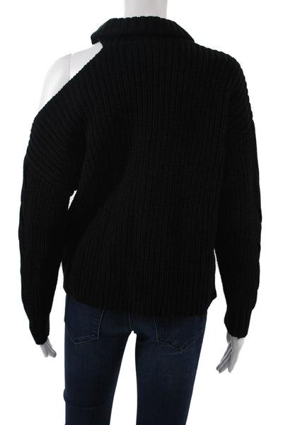 525 Unisex Black Turtleneck Pullover Sweater Grunge Long Sleeve Size S