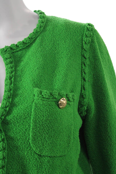 J Crew Women Green Cardigan Long Sleeve Button Round Neck Size XS
