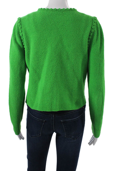 J Crew Women Green Cardigan Long Sleeve Button Round Neck Size XS
