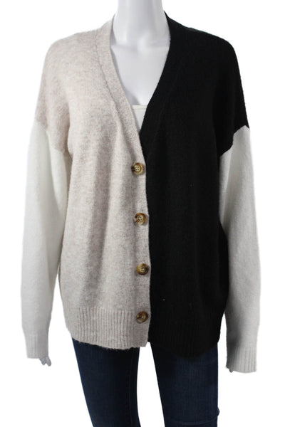 Central Park West Unisex Beige Button V-Neck Cardigan Size M