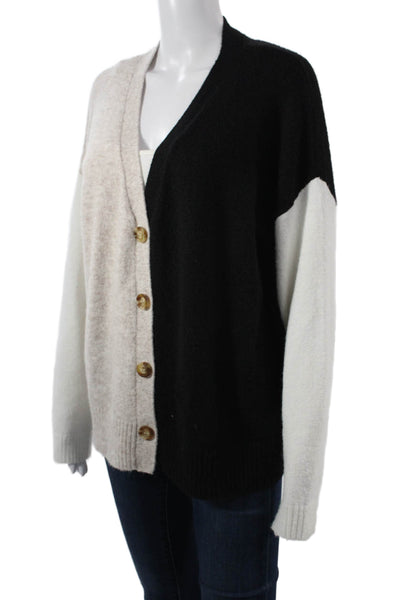 Central Park West Unisex Beige Button V-Neck Cardigan Size M