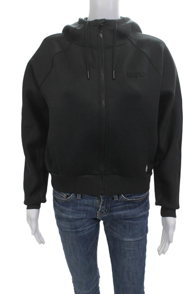 Greyson Unisex Full-Zip Hoodie Black High Neck Drawstring Long Sleeve Size S