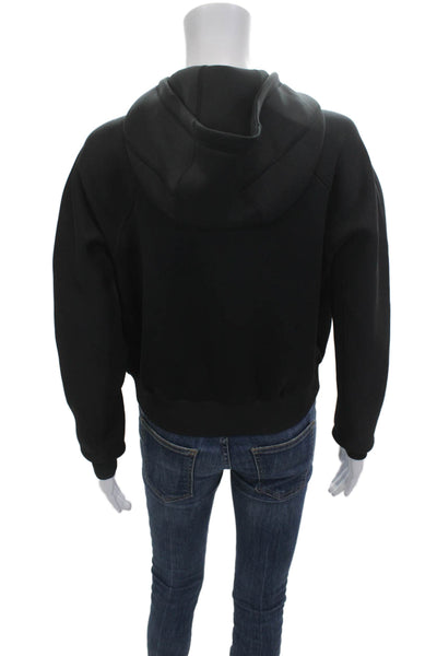 Greyson Unisex Full-Zip Hoodie Black High Neck Drawstring Long Sleeve Size S