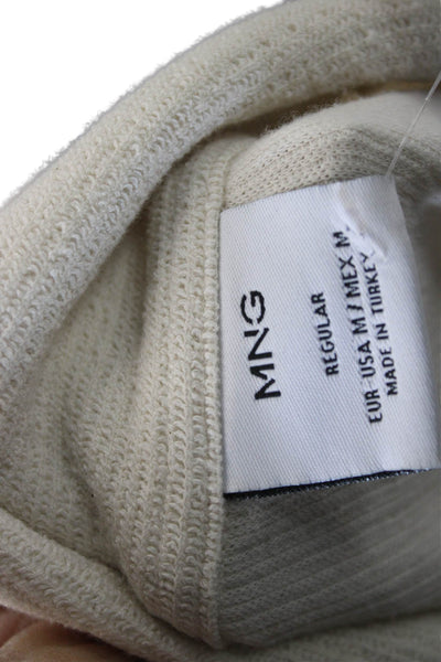 MNG Mens Classic Collared Short Sleeve Beige Polo Size M